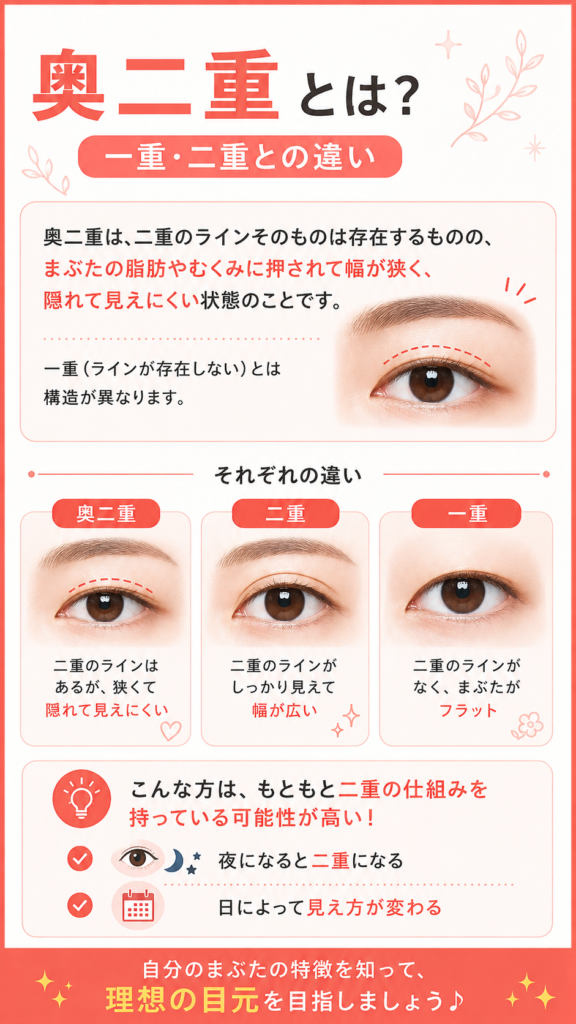 奥二重とは？一重・二重との違い　画像