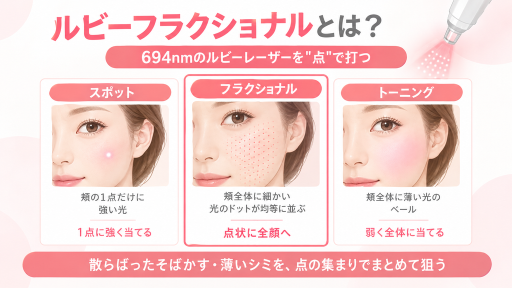 ルビーフラクショナルとは？694nmを点状に打つと何が変わる画像